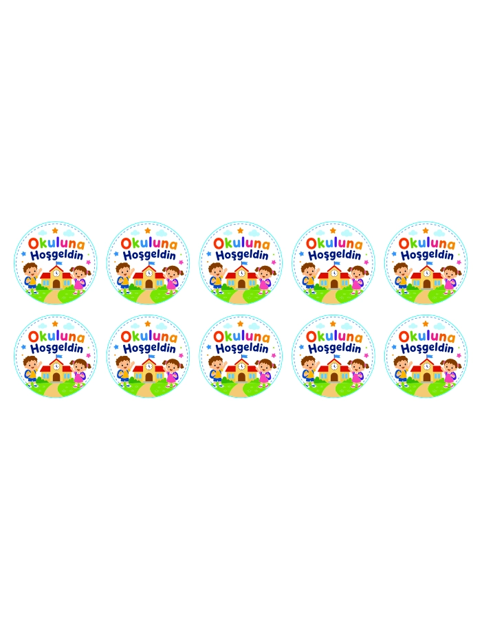 Okula Hoş Geldin Sticker 10 Adet 