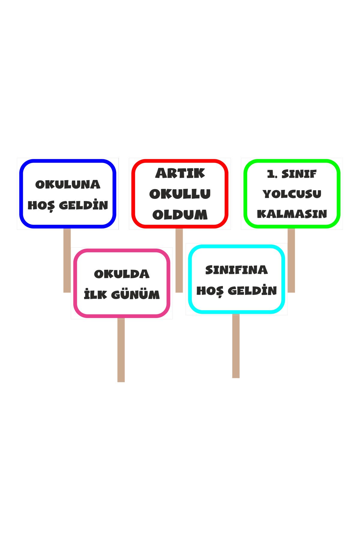 Okulumda İlk Günüm  El Pankartı 5’li Set