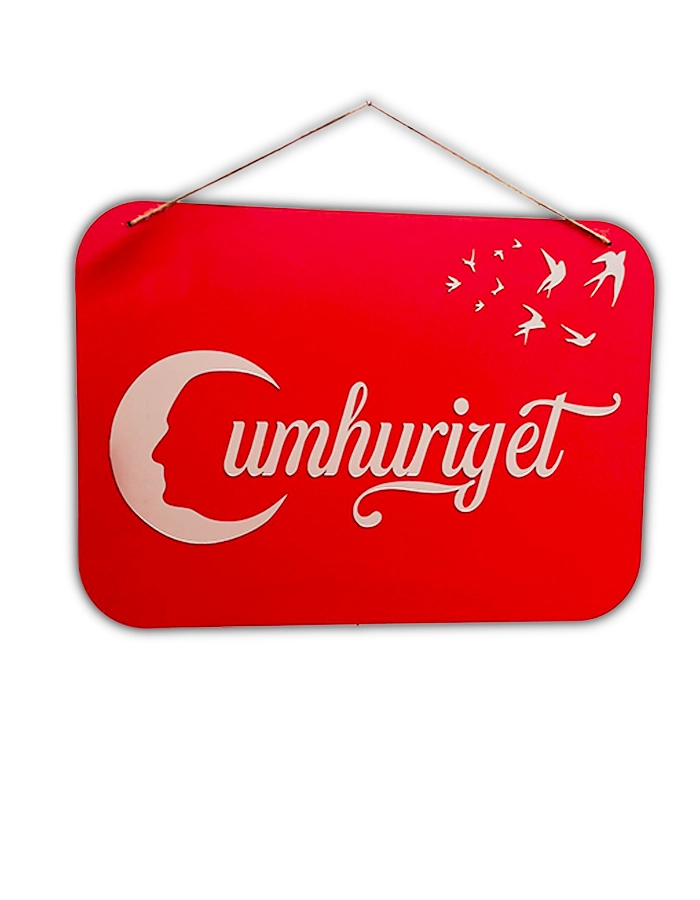 29 Ekim Cumhuriyet Bayramı Dekoratif Ahşap Tablo 35x50