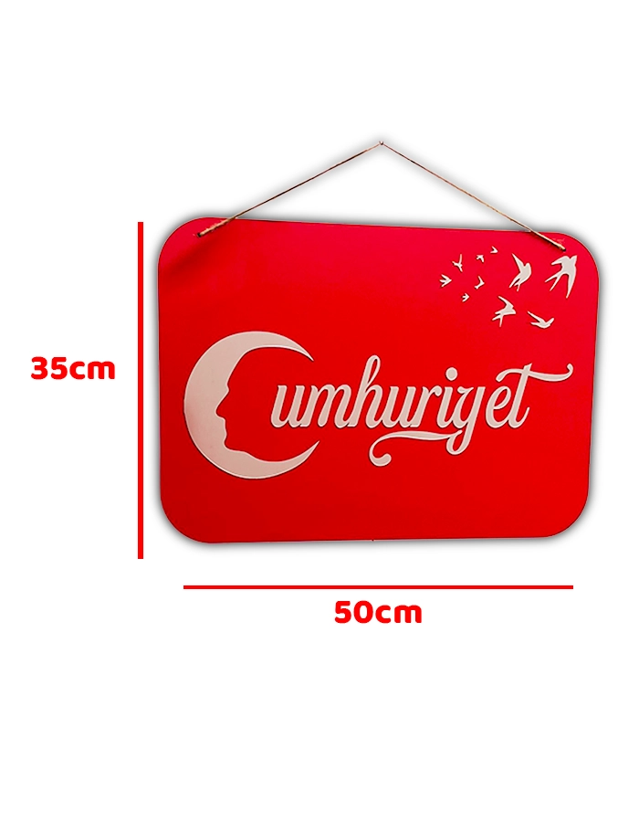29 Ekim Cumhuriyet Bayramı Dekoratif Ahşap Tablo 35x50