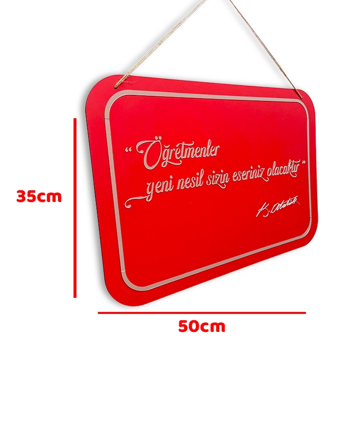 Öğretmenler Günü Dekoratif Ahşap Tablo 35x50