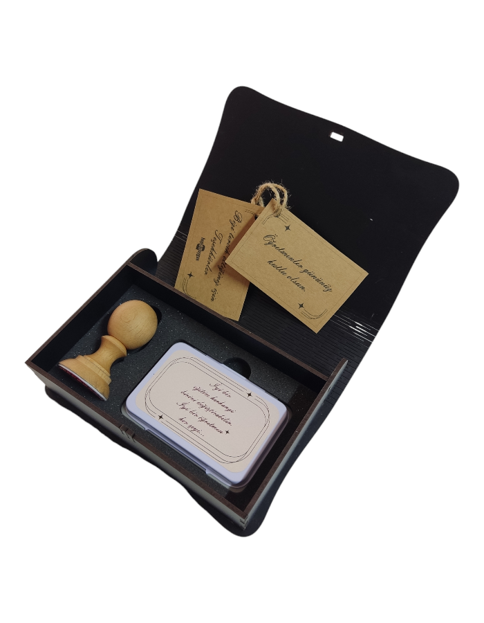 Öğretmenler Günü Hediyesi Kişiye Özel Ahşap Kutulu Mühür