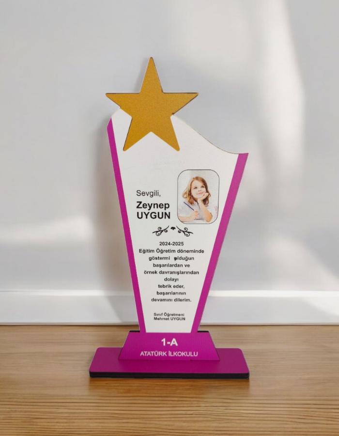 Artık Okuyorum  Okuma Bayramı Fotoğraflı Ahşap Plaket