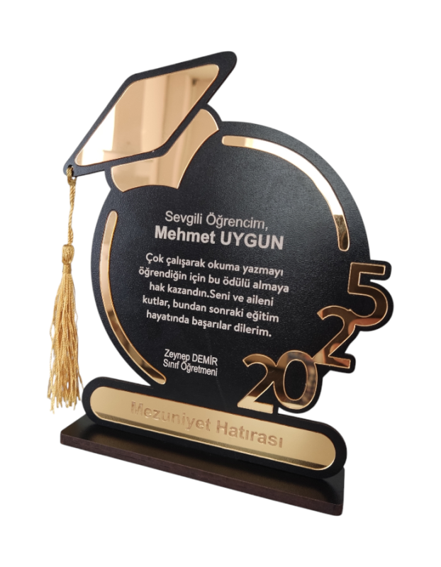 Kişiye Özel Mezuniyet Hatırası Ahşap Plaket