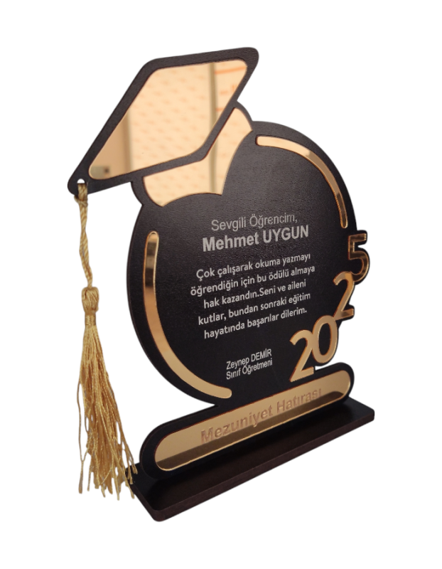 Kişiye Özel Mezuniyet Hatırası Ahşap Plaket