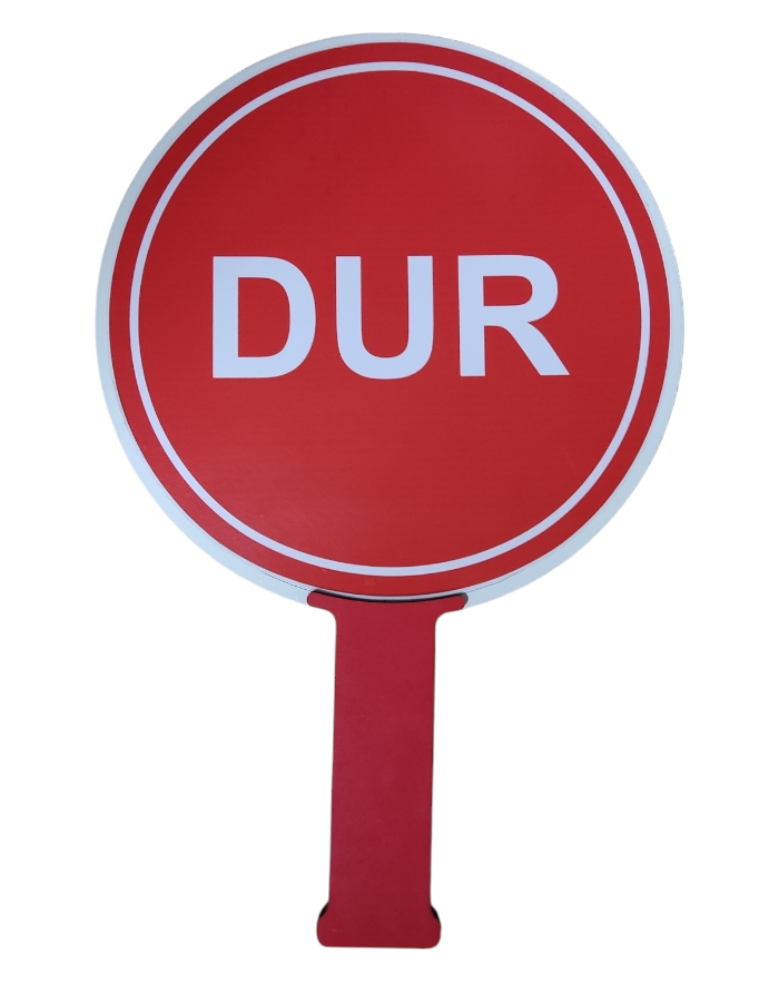 Ahşap Dur Geç Çift Yönlü Trafik İşaret Levhası