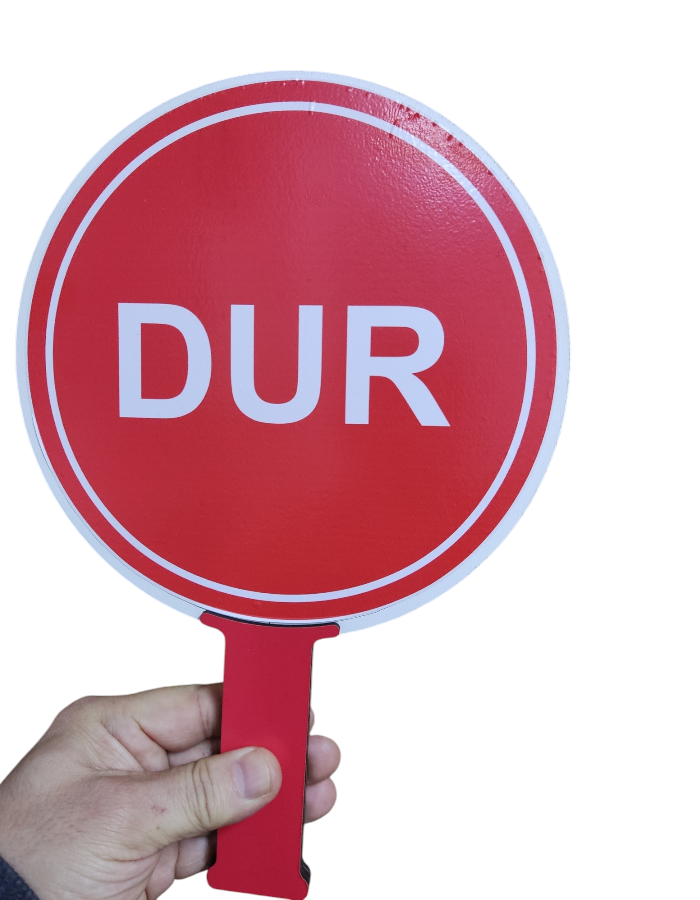 Ahşap Dur Geç Çift Yönlü Trafik İşaret Levhası