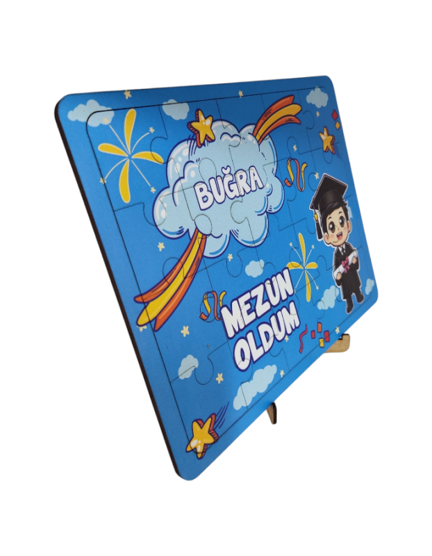 Mezuniyet Hediyesi Uv Baskılı Ahşap Kumbara Kalemlik Set 10 Parça