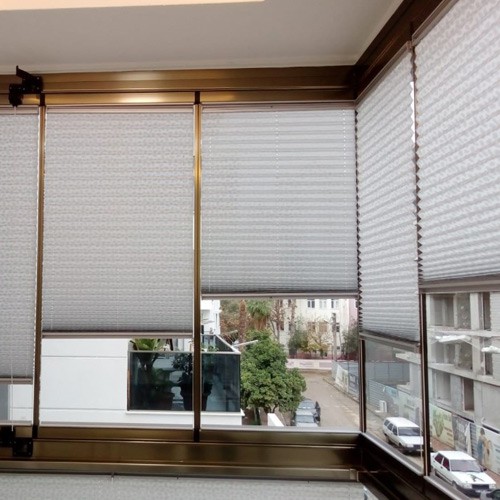 Plise Perde - Cam Balkon Perdesi (Yarı Karartma Düz Desen) Hepenuygun