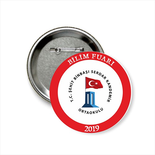 Bilim Fuarı Rozet 2 (Okul Logolu)