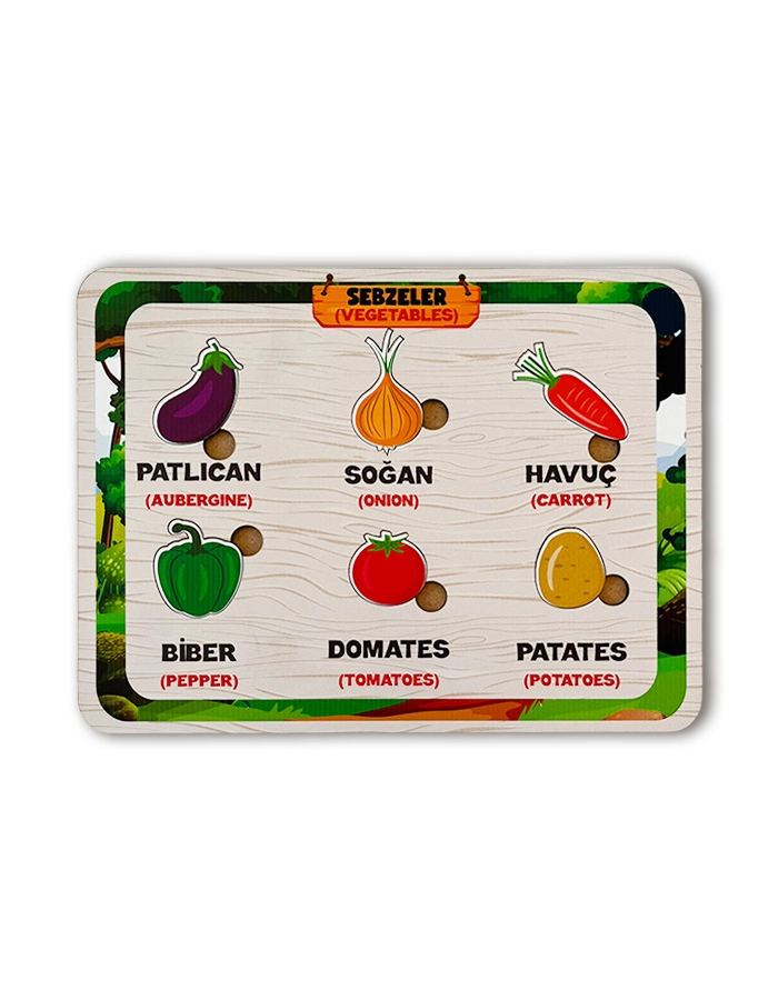 Ahşap Sebzeler Eğitim Panosu