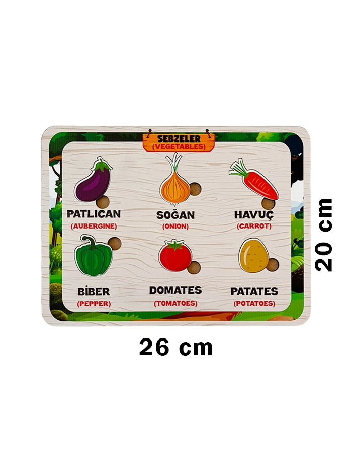 Ahşap Sebzeler Eğitim Panosu