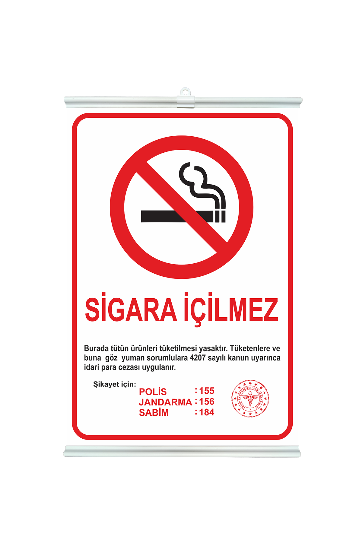 Sigara İçilmez Levhası Sticker - 35x50  Plastik Çıtalı