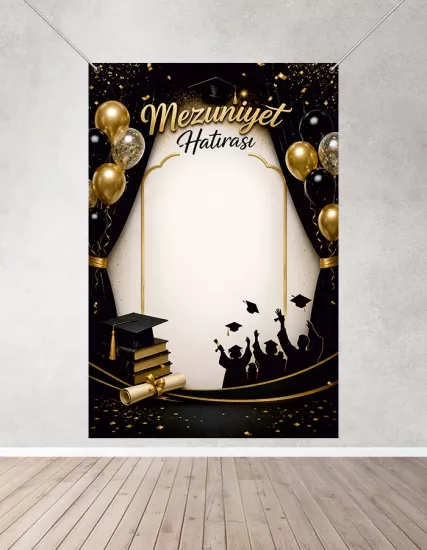 Mezuniyet Hatırası Fotoğraf Panosu Branda 160x200