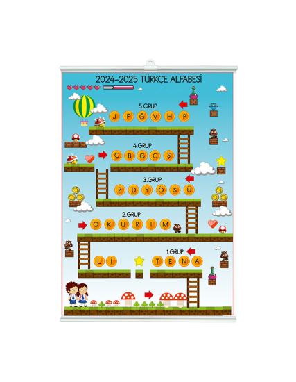 1. Sınıf Harf Grupları Afişi 50x70  Çıtalı