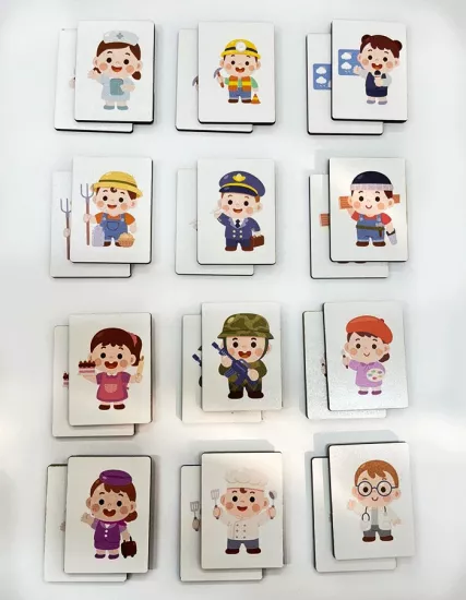 Ahşap Meslekler Eşleştirme Kartları – Eğitici ve Eğlenceli Öğrenme Seti 