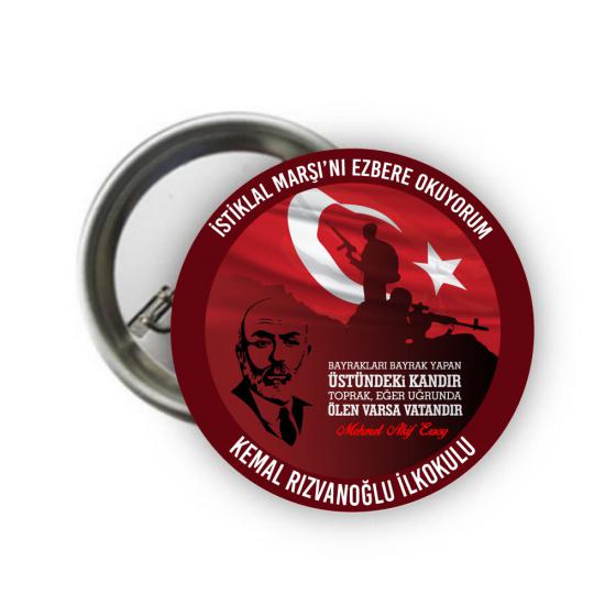 İstiklal Marşını Ezbere Okuyorum Rozeti