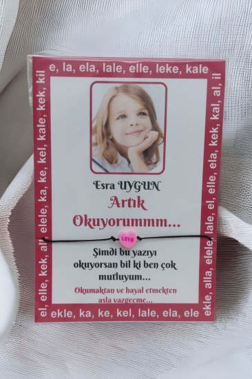 Artık Okuyorum Fotoğraflı İsimli Şans Bilekliği 