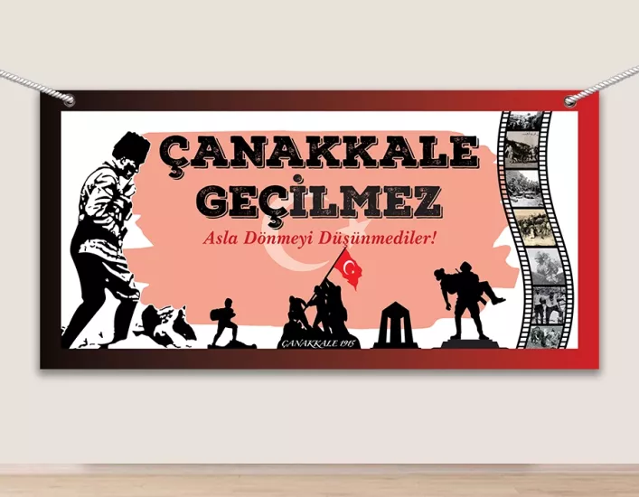 18 Mart Çanakkale Zaferi Branda Pano 200x100cm