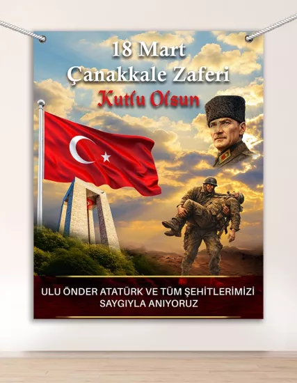 18 Mart Çanakkale Zaferi Branda Pano 160x200cm