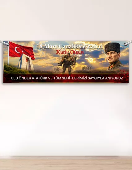 18 Mart Çanakkale Zaferi Branda Pano 100x300cm