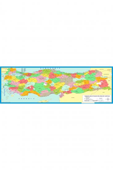 Gizil Öğrenme Okul Sırası Folyo Kaplama Sticker - Türkiye Mülki İdare Haritası