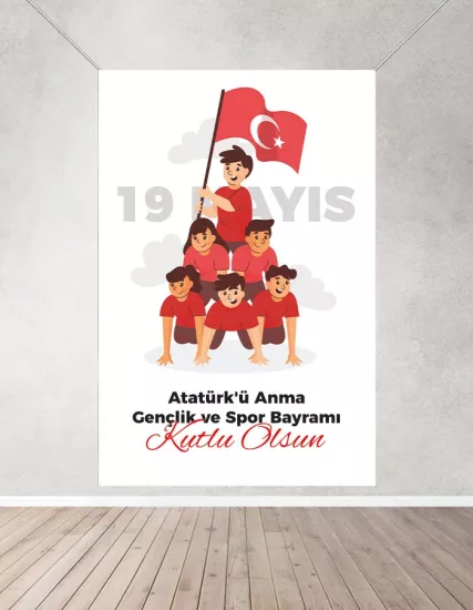 19 Mayıs Hatıra Fotoğraf Panosu Branda 100x150