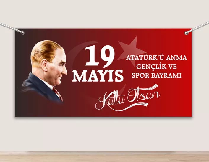 19 Mayıs Hatıra Fotoğraf Panosu Branda 100x200 