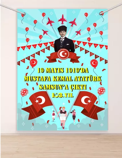 19 Mayıs Hatıra Fotoğraf Panosu Branda 150x200 