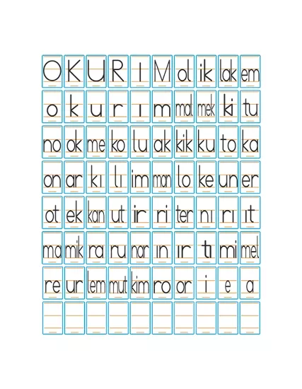 Magnet 2. Grup Harf ve Heceler 80 Adet