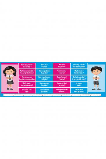 Gizil Öğrenme Okul Sırası Folyo Kaplama Sticker - İngilizce Cümleler