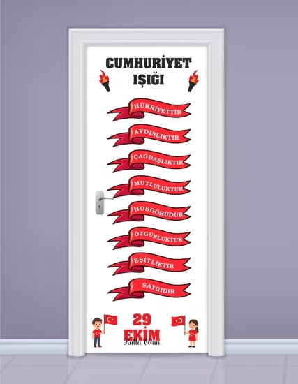 29 Ekim Kapı Süsleme Stickerları