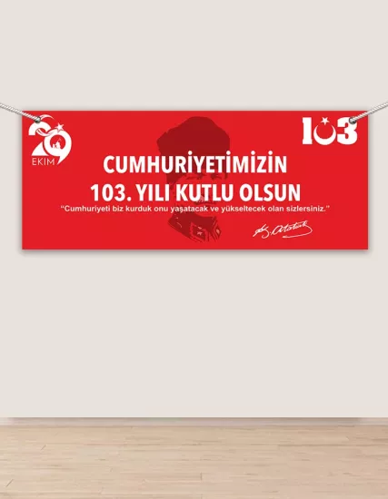 Cumhuriyet Bayramı Afişi Branda 