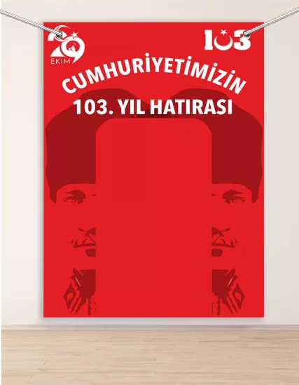 29 Ekim Cumhuriyet Bayramı Hatıra Fotoğraf Panosu 100x150 