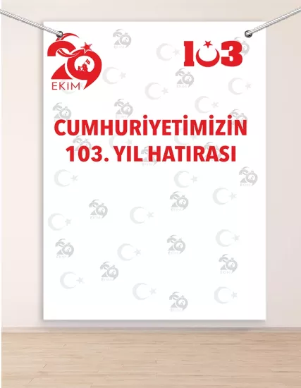29 Ekim Cumhuriyet Bayramı Hatıra Fotoğraf Panosu 100x150 
