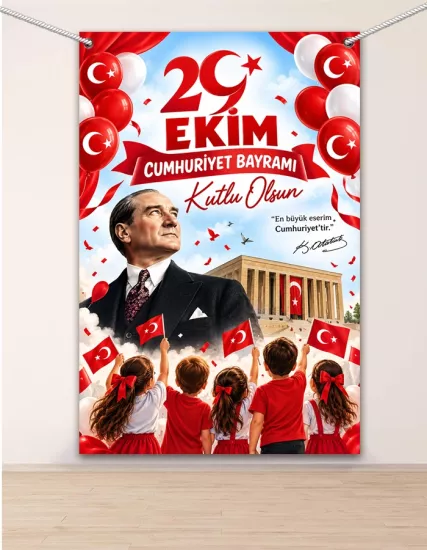 29 Ekim Cumhuriyet Bayramı Hatıra Fotoğraf Panosu 100x150 