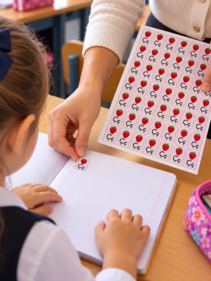 3., 4. ve 5.  Grup Harf Sticker Seti – Defter İçin Yapışkanlı