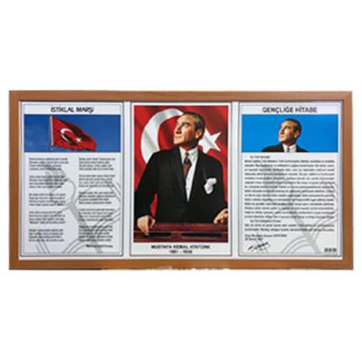 Atatürk Köşesi Üçü Bir Arada (Çerçeveli)
