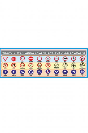 Gizil Öğrenme Okul Sırası Folyo Kaplama Sticker - Trafik İşaretleri