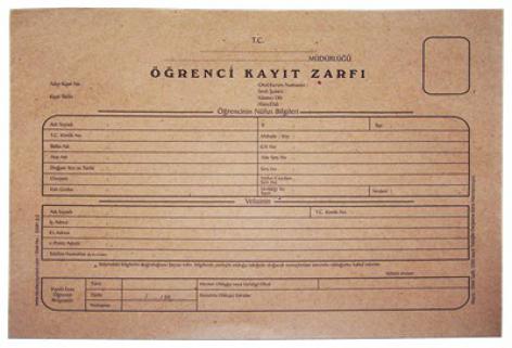 Lise Öğrenci Kayıt Zarfı (Çaycuma)