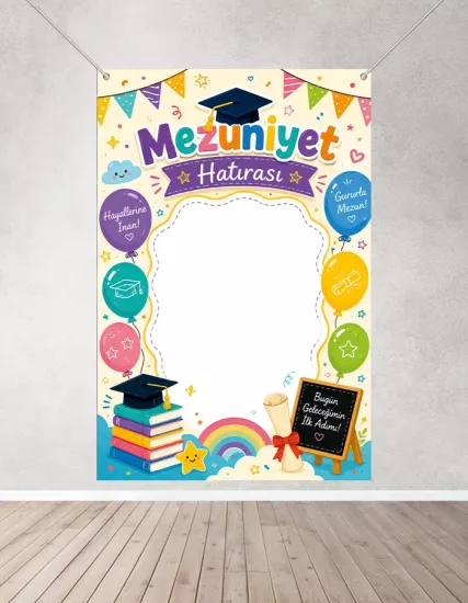 Mezuniyet Hatırası Fotoğraf Panosu Branda 160x200