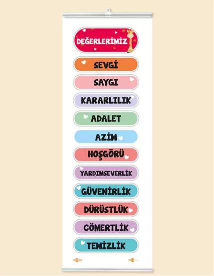 Değerlerimiz Panosu Çıtalı Branda Baskı