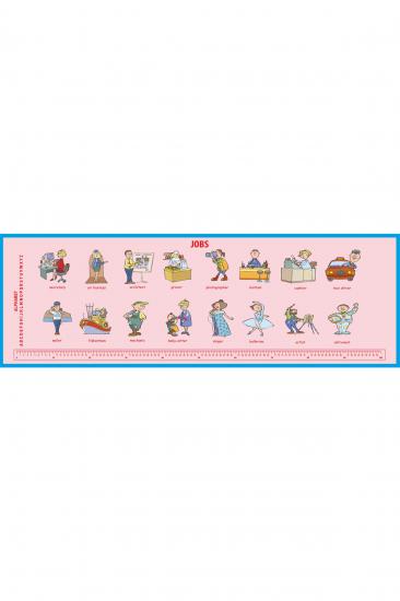 Gizil Öğrenme Okul Sırası Folyo Kaplama Sticker - İngilizce Meslekler