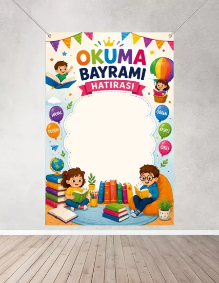 Okuma Bayramı Hatırası Fotoğraf Panosu Branda 160x200