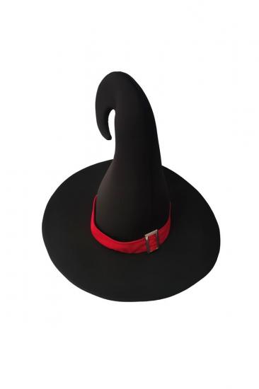 Cadı Şapkası Bükümlü Toka Detaylı Siyah