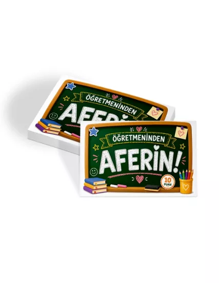 Öğretmeninden Aferin Öğrenci Başarı Kartı 50 Adet