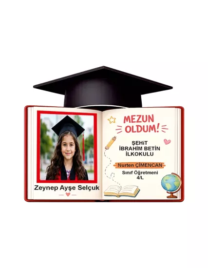 Mezuniyet Hatırası Ahşap Magnet