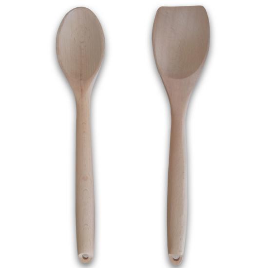 Arow Ahşap Kaşık ve Spatula Seti (30 cm)