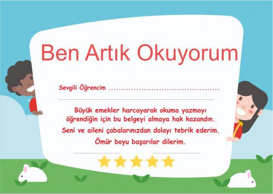 Artık Okuyorum Belgesi 2