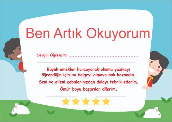 Artık Okuyorum Belgesi 2